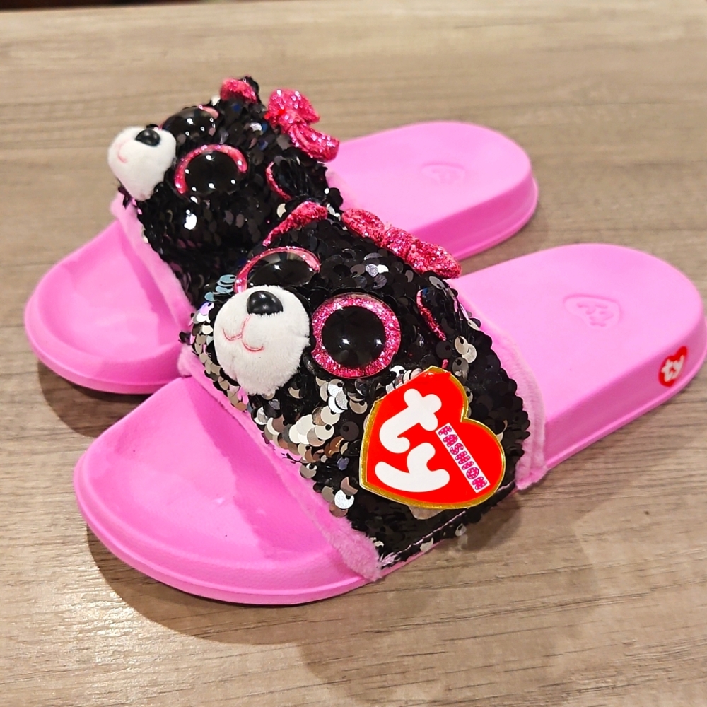 The Ty Fashion Collection Kiki Ty beanie flip flops girl's size 1 - 3